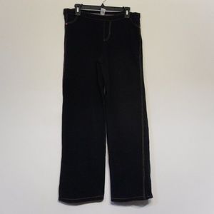 Soft stretch pants look like black denim jeans